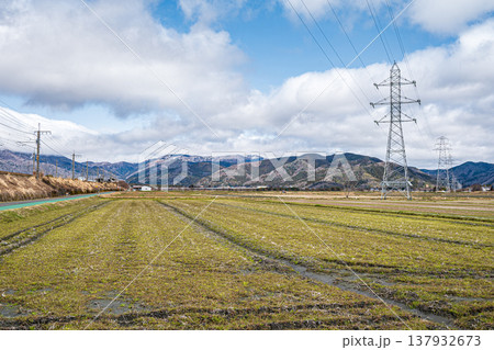 奥琵琶湖マキノ町の田園風景 滋賀県高島市 奥琵琶湖マキノ町の田園風景 滋賀県高島市 137932673