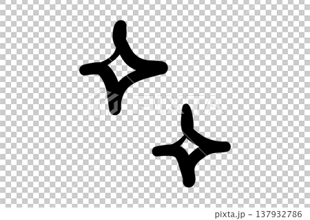 用黑色鋼筆手繪的閃閃發光的星星插圖。 137932786