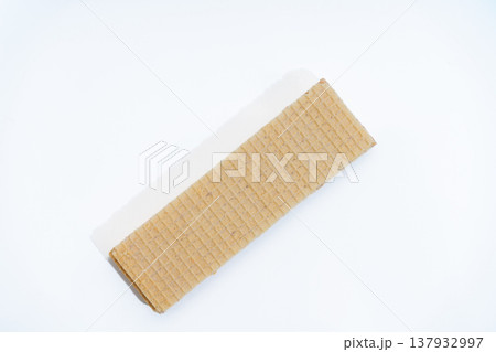 Wafer cookie bar with vanilla cream filling 137932997