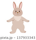 Cute grey rabbit with long ears. Vector illustration. 137933343