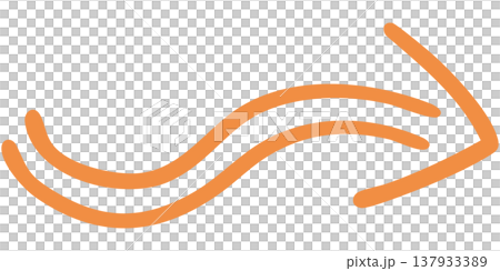 Illustration 5 of a double-lined, hand-drawn arrow (orange) 137933389