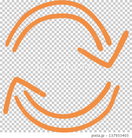 Illustration 19 of a hand-drawn double-lined arrow (orange) 137933403