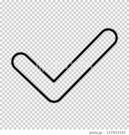 簡易對勾圖示插圖（線條畫）002 137933585