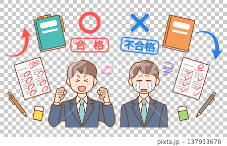 Test result illustration set | Pass/Fail/Student Test result illustration set | Pass/Fail/Student 137933676
