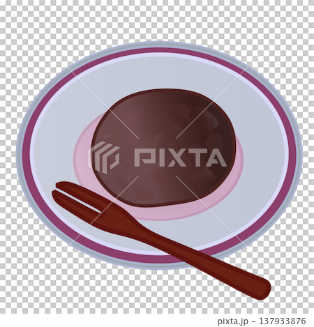 An illustration of botamochi on a plate An illustration of botamochi on a plate 137933876