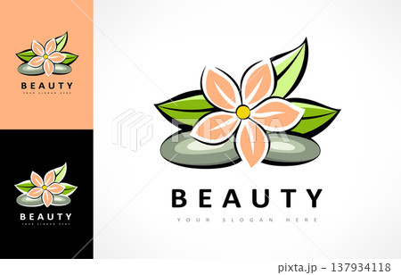 Spa salon logo vector. Flower and leaves design 137934118