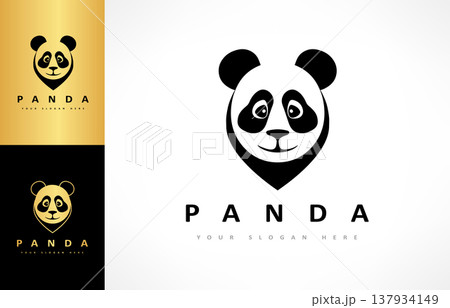Panda logo vector. Panda head. Animal mammal. Bamboo bear. 137934149