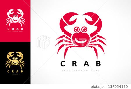 Crab logo vector. Underwater animal 137934150