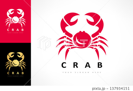 Crab logo vector. Underwater animal 137934151
