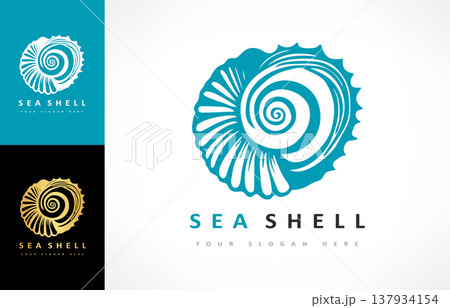 Seashell logo vector. Nature design Seashell logo vector. Nature design 137934154