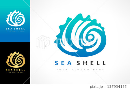 Seashell logo vector. Nature design 137934155