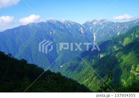 種池山荘からの針ノ木岳と蓮華岳 137934355