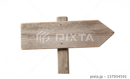 wooden sign isolated on white background 137934591