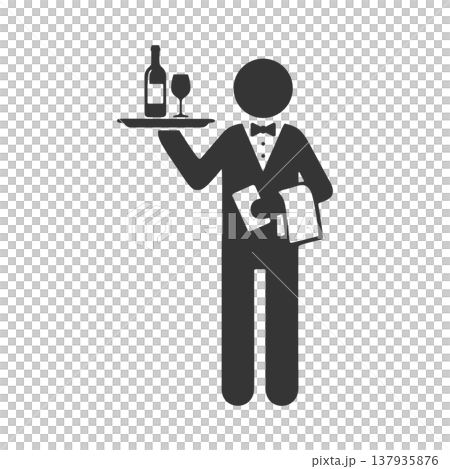 Waiter silhouette icon Waiter silhouette icon 137935876