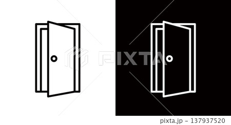 シンプルなドアのアイコン,入り口を表すアイコン シンプルなドアのアイコン,入り口を表すアイコン 137937520