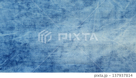 Washed blue denim fabric texture background 137937814