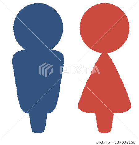 デフォルメされた男女のアイコンイラスト デフォルメされた男女のアイコンイラスト 137938159