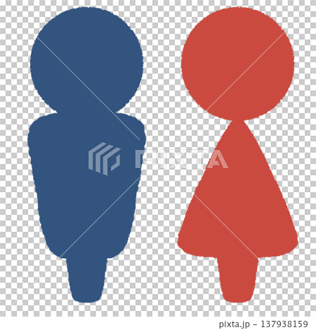 デフォルメされた男女のアイコンイラスト デフォルメされた男女のアイコンイラスト 137938159