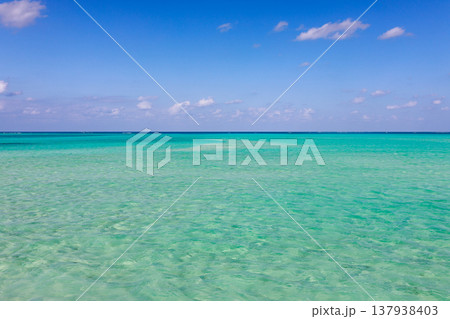 青空の下に広がる透明なエメラルドの海 青空の下に広がる透明なエメラルドの海 137938403