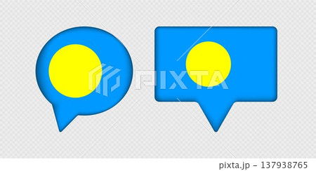 Flag of Palau in speech bubble. Flag of Palau in speech bubble. 137938765