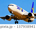 着陸する旅客機 137938941