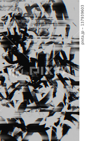 Glitch Texture with Distorted Black Brush Strokes on White Background Glitch Texture with Distorted Black Brush Strokes on White Background 137939603