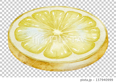 Watercolor illustration of Lemon Slice with detailed pulp texture and translucent flesh. Citrus fruit element isolated for food packaging, recipe design, kitchen prints, menus and branding. Watercolor illustration of Lemon Slice with detailed pulp texture and translucent flesh. Citrus fruit element isolated for food packaging, recipe design, kitchen prints, menus and branding. 137940999