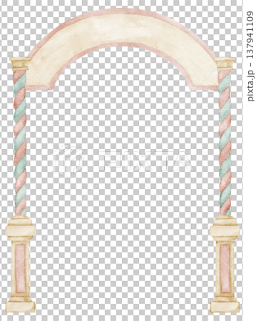 Carnival entrance arch forming a decorative border watercolor frame. Illustration Circus border on isolated background. Template for children posters, nursery wall art, invitations, greeting cards. Carnival entrance arch forming a decorative border watercolor frame. Illustration Circus border on isolated background. Template for children posters, nursery wall art, invitations, greeting cards. 137941109