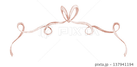 Watercolor Ribbon Border illustration with soft pastel curves and bow detail. Art of vintage frame for card templates, invitations, baby shower designs, nursery decor and gentle childhood theme. Watercolor Ribbon Border illustration with soft pastel curves and bow detail. Art of vintage frame for card templates, invitations, baby shower designs, nursery decor and gentle childhood theme. 137941194