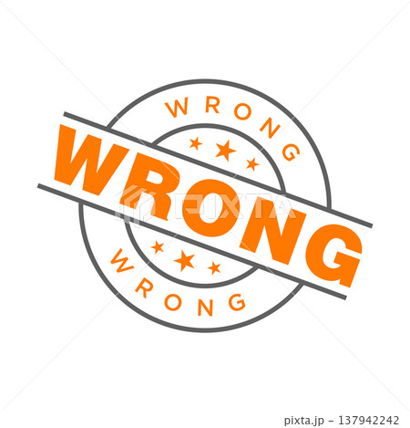 Wrong Letter Rubber Stamp Template Design 137942242