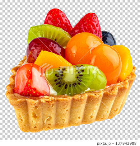 果物がたくさん乗ったフルーツタルト、ケーキの素材 137942989