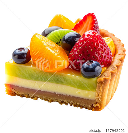果物がたくさん乗ったフルーツタルト、ケーキの素材 137942991