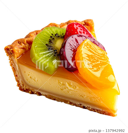 果物がたくさん乗ったフルーツタルト、ケーキの素材 137942992