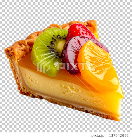 果物がたくさん乗ったフルーツタルト、ケーキの素材 137942992