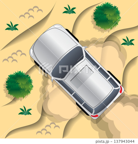 Riding off-road. View from above. Vector illustration.  137943044