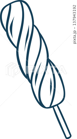 Doodle style fruit spiral ice pop with Mediterranean blue outline. Clean hand-drawn vector of refreshing summer treat for culinary projects or dessert packaging Doodle style fruit spiral ice pop with Mediterranean blue outline. Clean hand-drawn vector of refreshing summer treat for culinary projects or dessert packaging 137943192