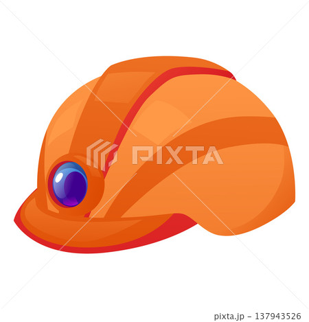Orange construction hard hat, equipment, uniform, protection. Orange construction hard hat, equipment, uniform, protection. 137943526