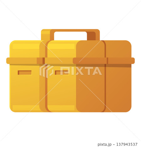 Plastic box with handle vector flat icon, yellow container repair equipment, surveyor, geodetic, topographic stuff case 137943537