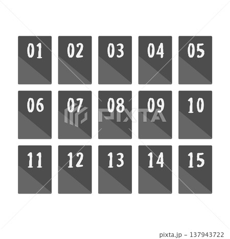 黒色のテーブル番号札のイラストセット 137943722