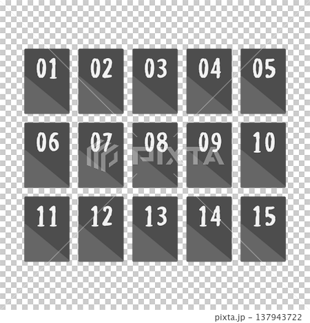 Set of illustrations for black table number tags 137943722