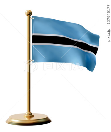 This is a cut out national flag representing Botswana. The flag displays a simple design with distinct colors. It is set against a clear background for visibility This is a cut out national flag representing Botswana. The flag displays a simple design with distinct colors. It is set against a clear background for visibility 137946177