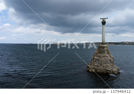The embankment near the monument to the sunken ships. The embankment near the monument to the sunken ships. 137946412