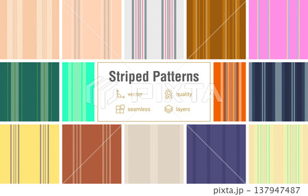 Striped pack developed for branding refresh. Menswear lines designs add style and identity. Vector files support updates. 137947487