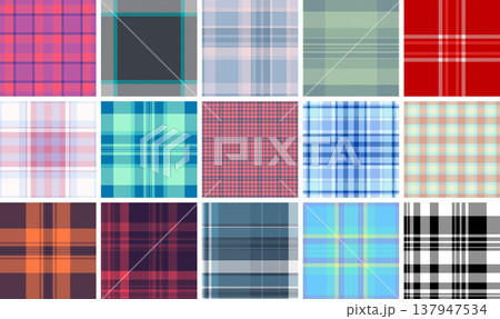 Plaid bundle built for heritage stationery and packaging. Seamless tartan repeats ensure authenticity. Plaid bundle built for heritage stationery and packaging. Seamless tartan repeats ensure authenticity. 137947534