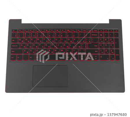 keyboard piece of case for a laptop, a spare part for a laptop, on a white background in isolation 137947680
