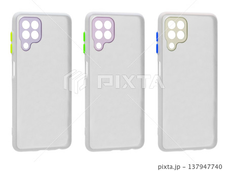 silicone phone case, phone accessory, on a white background silicone phone case, phone accessory, on a white background 137947740