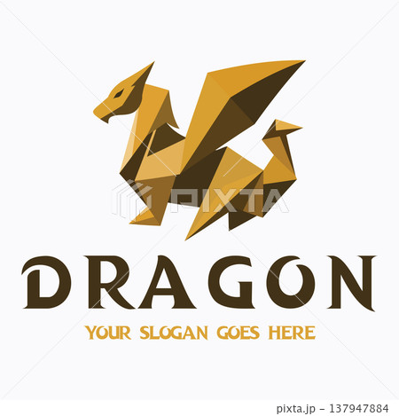Dragon origami logo vector design 137947884
