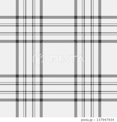 Order pattern check textile, setting fabric texture vector. Buffalo plaid background seamless tartan in white and grey colors. Order pattern check textile, setting fabric texture vector. Buffalo plaid background seamless tartan in white and grey colors. 137947934