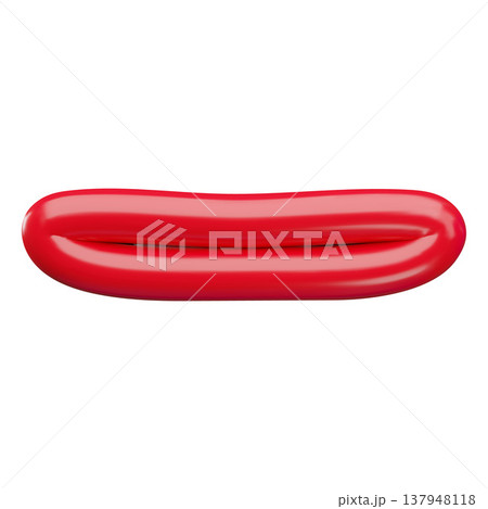 Mouth expression, vector cartoon 3D closed mouth, comic funny red lips, 3D realistic plastic style facial excitement Mouth expression, vector cartoon 3D closed mouth, comic funny red lips, 3D realistic plastic style facial excitement 137948118