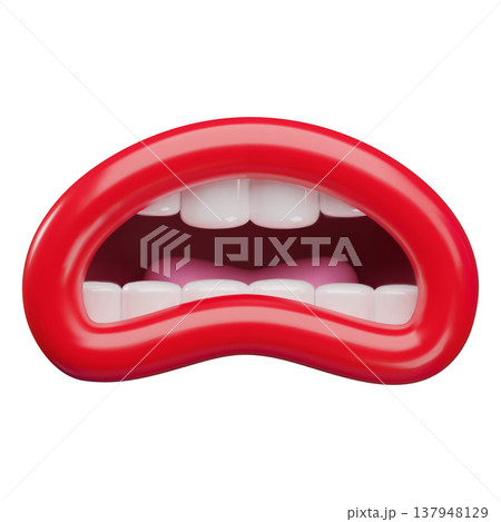 Sad mouth expression, vector cartoon 3D disappointed character open mouth shape, comic funny red lips, teeth and tongue Sad mouth expression, vector cartoon 3D disappointed character open mouth shape, comic funny red lips, teeth and tongue 137948129